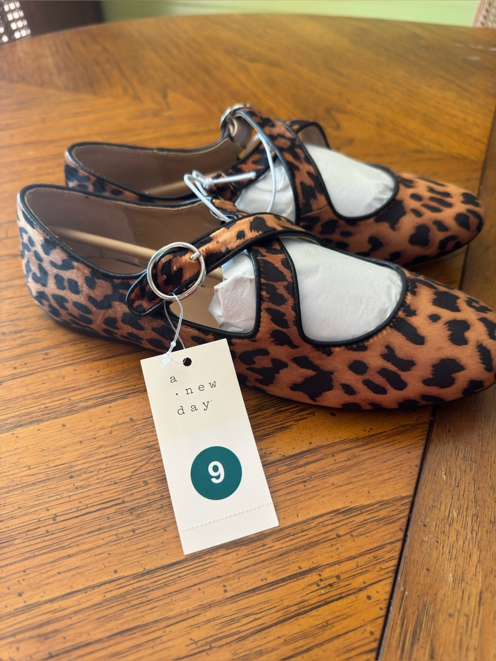 a new day Leopard-Print Mary Jane Flats - Brown/Black